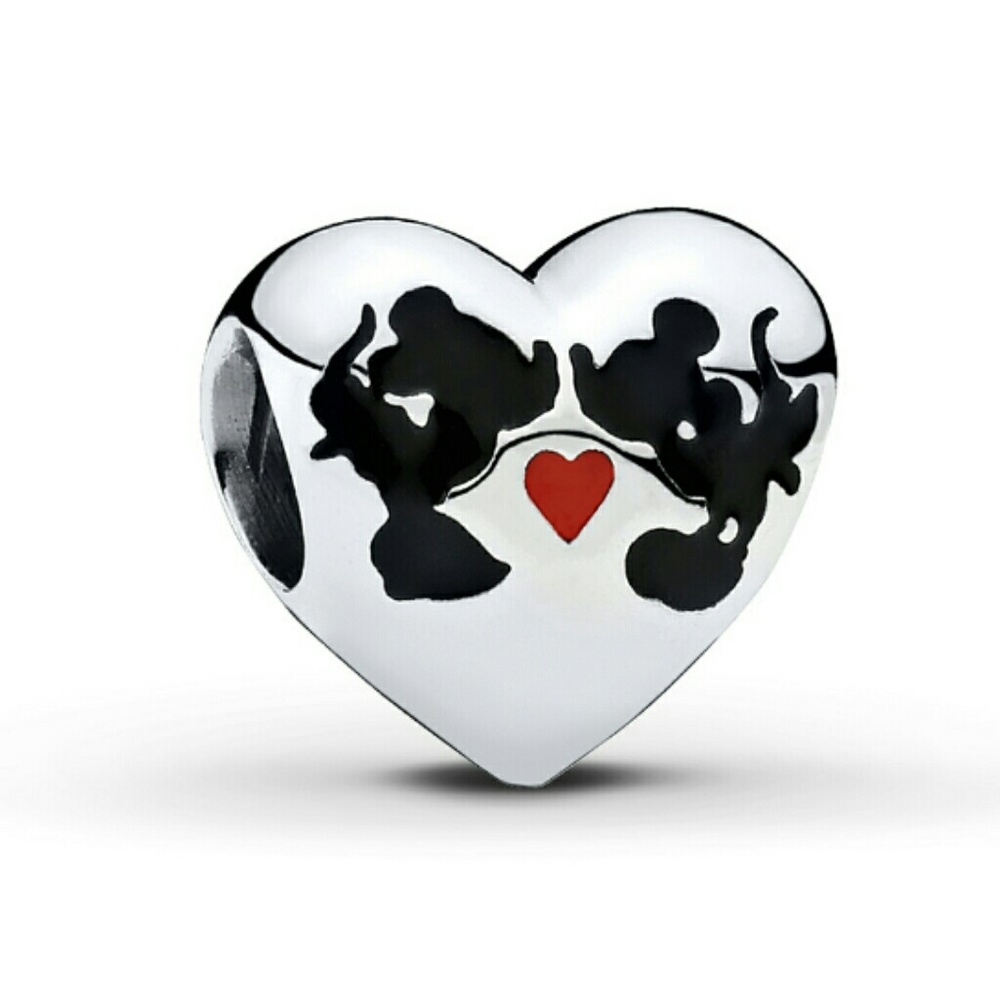 PANDORA Charm Disney Minnie & Mickey Kiss S925